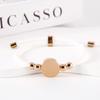 Stainless Steel Multi-Color Adjustable Bracelet with Round Tag for Laser Engraving, 15mm Hole