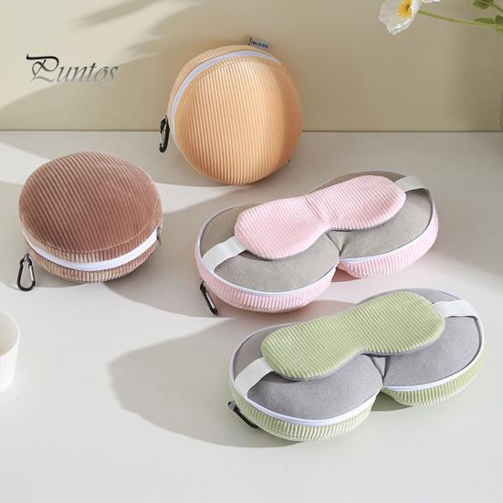 Compact Travel Pillow Neck with Eye Mask 2-in-1 Portable Support Zippered Adjustable Foldable Carabiner for Pain Relief Flights Car Trips Airplane