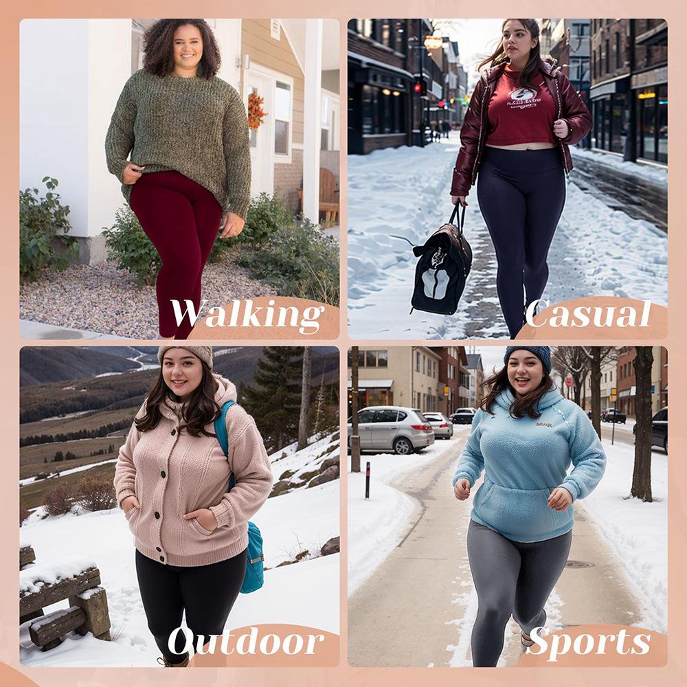 Plus Size Autumn and Winter Velvet Yoga Pants Women's High Waist Nine-point Fitness Winter Yoga Pants with Pockets