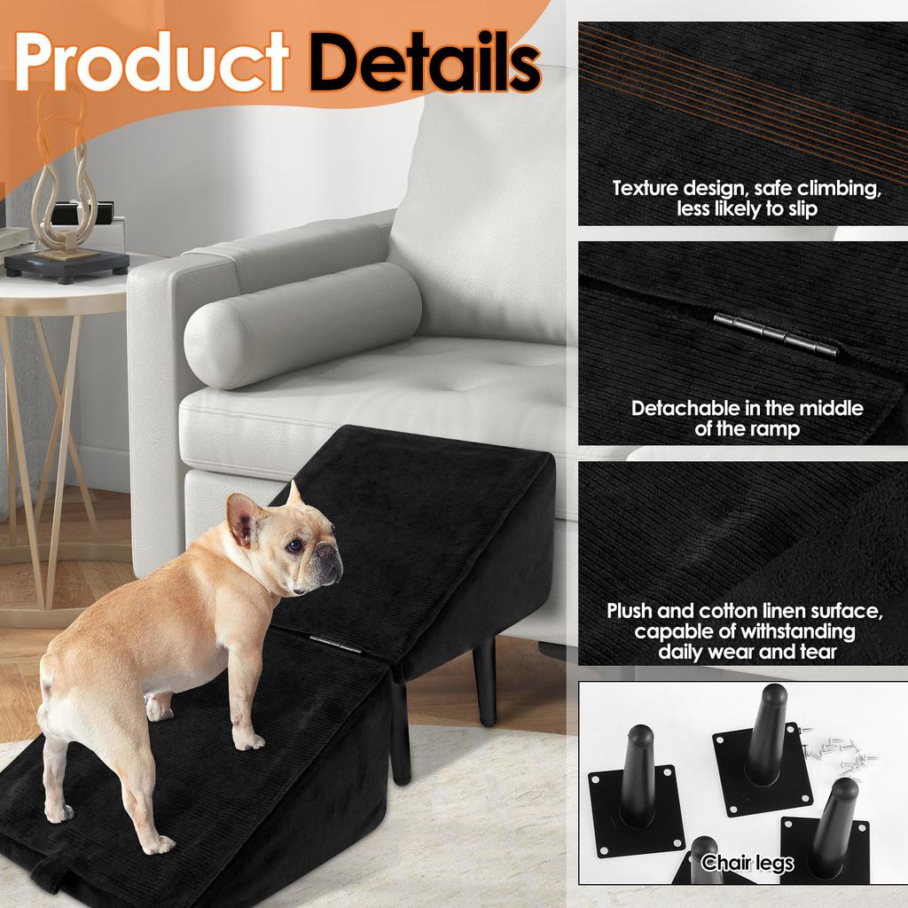 Reusable Split Ottoman Dog Ramp Folding Dog Ramp Ottoman Multifunctional Lightweight Pet Step for Home Bed Sofa Couch Car