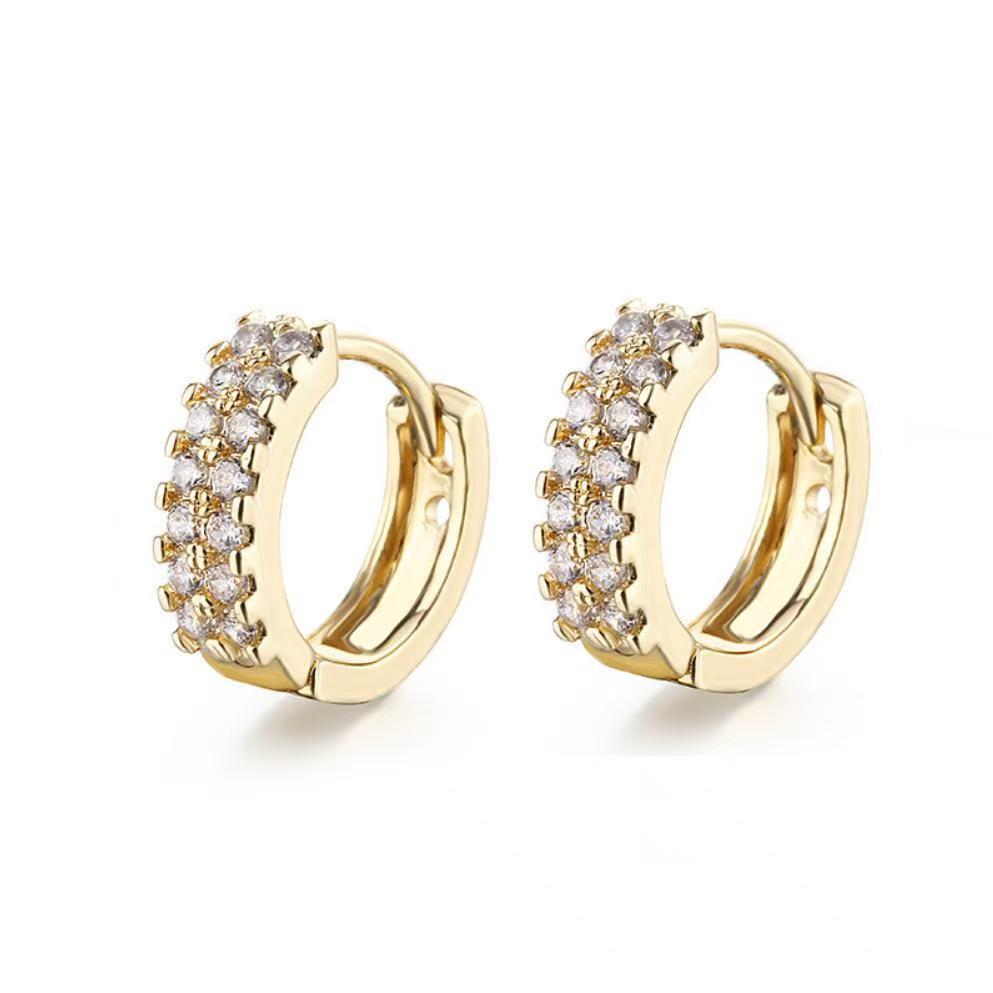 

Luxury Silver Color Stainless Steel Crystal Round Hoop Earring for Women Charm Zircon Dangle Earring Wedding Jewelry Colorfast
