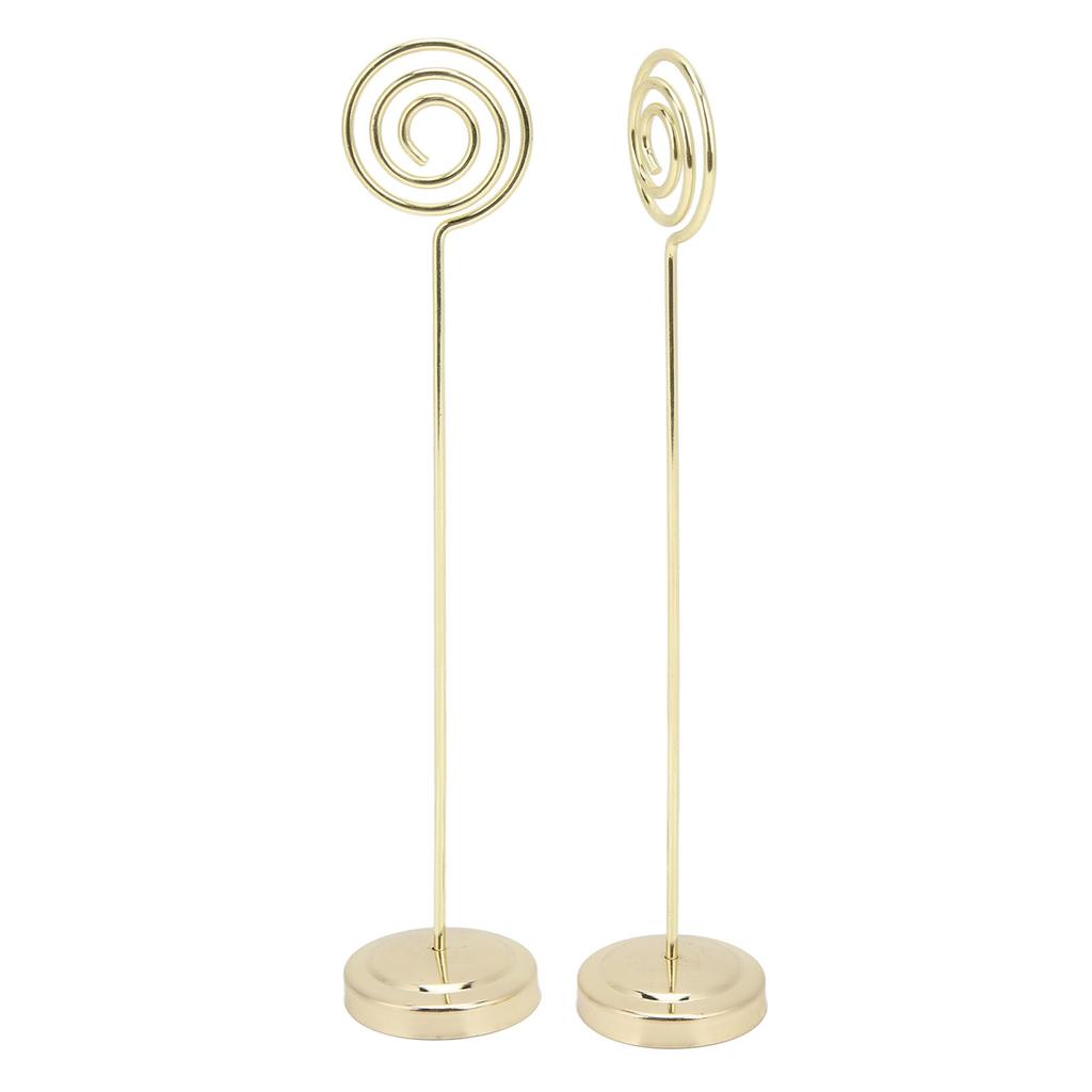 2Pcs Table Number Holder 200mm Round Metal Steady Semicircle Convex Design Electroplating Technology Photo HolderGold