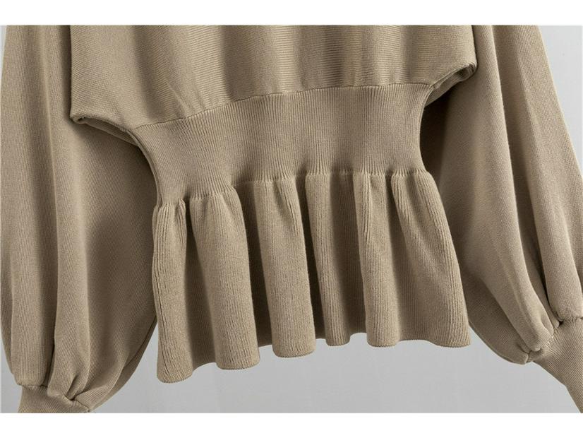 European Lantern Sleeve Bodycon Midi Skirt Set - French Socialite Style