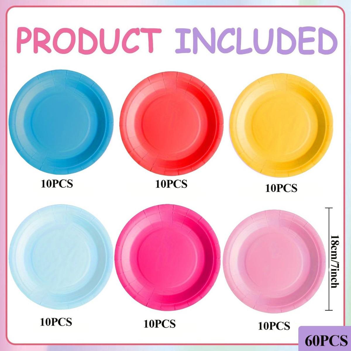 Tea Party Disposable Paper Plates for Birthdays and Desserts