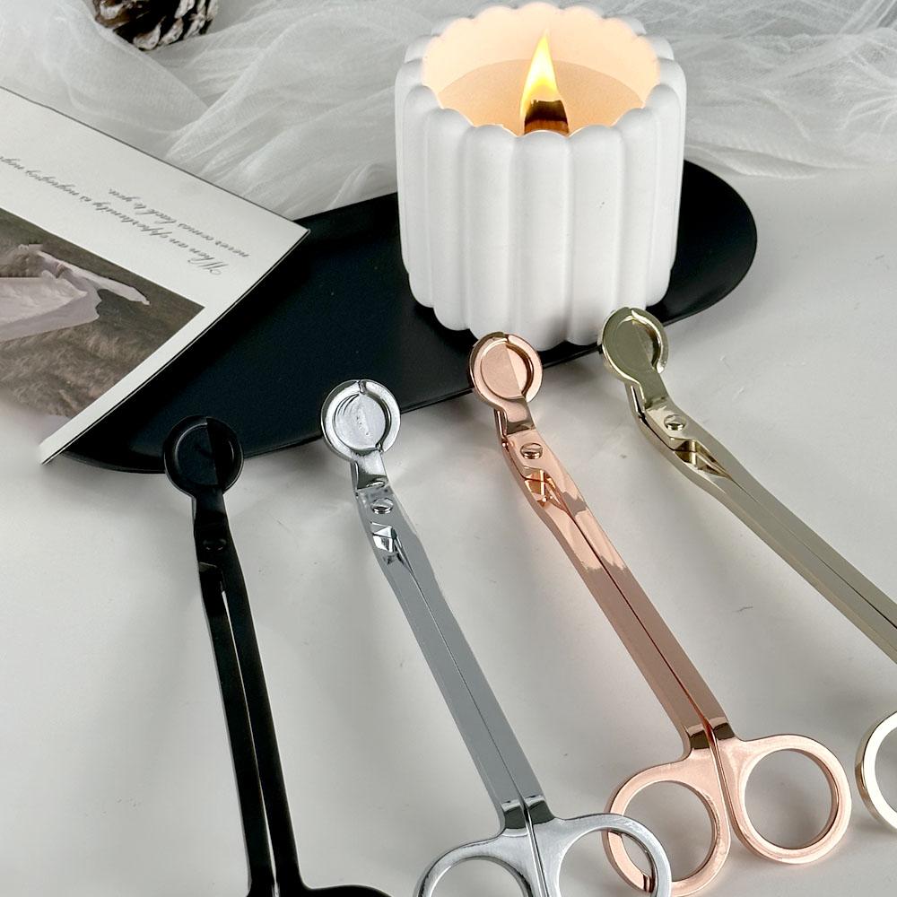 18cm Candle Wick Scissors Clip Stainlesss Steel Candle Core Trimmer DIY Candle Making Kit Tools Party Gifts Black Rose Gold