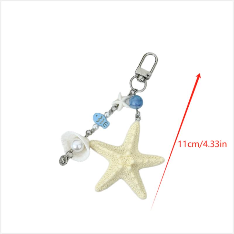 Süßer Ozean-Stil Seestern Muschel Perle Handykette Lanyard Ccd Kamera Anhänger Zubehör Mädchen Schlüsselanhänger Anhänger Taschenverzierungen Geschenk