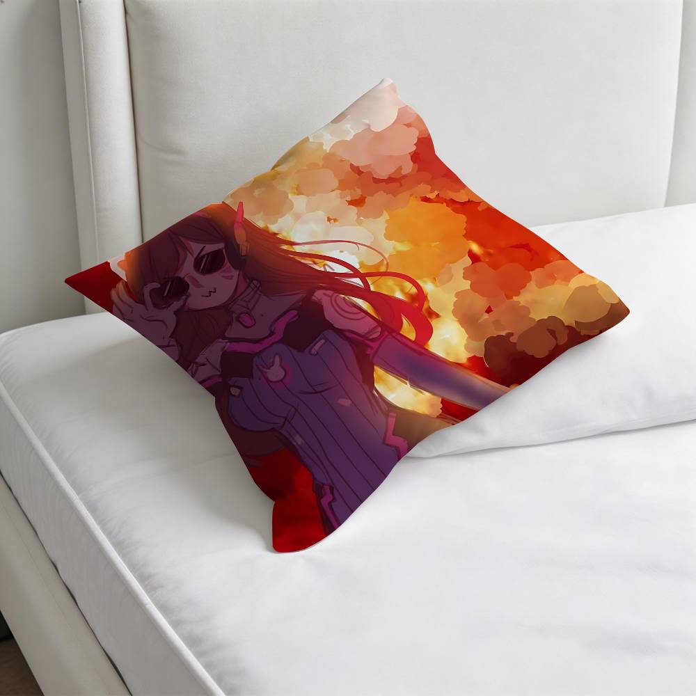 Cute DDVA OOverwatch  Square Pillow Cover Decorative Throw Pillow Case for Sofa Couch Bed Home Car Living Room Decoration