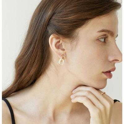Gewoonte Ovaal Dubbele Ring Zirconia Dagelijkse Oorbellen