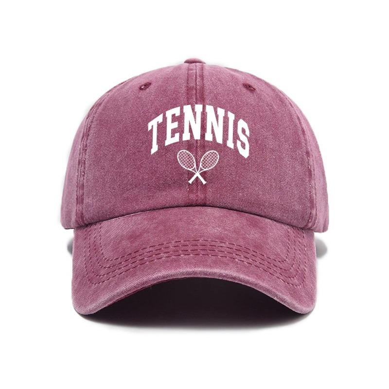 1pc Retro Tennis Racket Printted Baseball Caps for Women,Casual Outdoor Adjustable Driver Caps Suitable for Spring and Summer