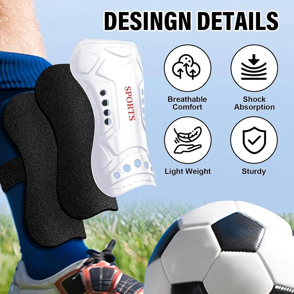 Loogdeel 1Pair Soccer Shin Guards for Children Youth Adults Football Leg Pads Calf Protection Shin Support Straps