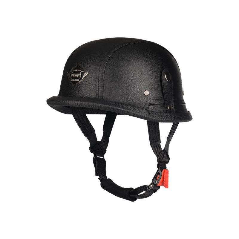 Pedal German Steel Helmet Cruise Retro Half Helmet Harley Men Motorcycle Helmet Motorcycle Floating Helmet Soldier Steel Helmet Leather Helmet