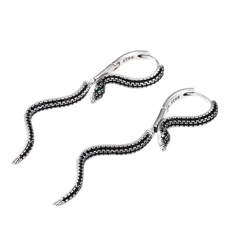 Retro Rhinestone Snake Earrings: Fashionable, Unique, High-End Vintage Style Jewelry