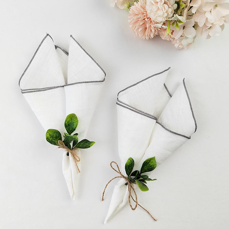 

6 шт 40x40 см 100% чистый льняные салфетки мягкие многоразовые удобные тканевые кухонные принадлежности для свадебного ужина дня рождения украшения вечеринок 6-Pack-40x40cm