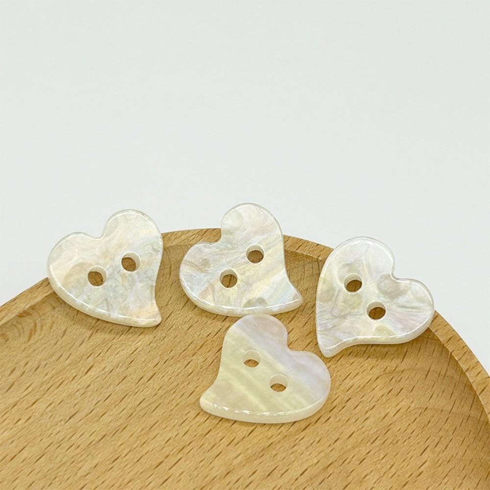 30pcs Glossy Surface Heart Buttons Cute Resin Buttons Mini Butterfly Buttons Clothing Coat