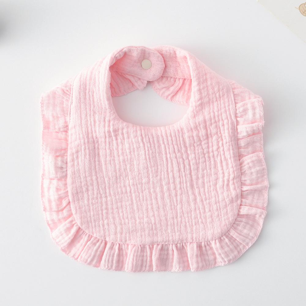 Ruffle Baby Drool Bibs: Pure Cotton Printed Lace Bibs