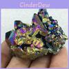 Bellissimo Cluster di Quarzo Naturale Arcobaleno Titanio Lavorato Artigianalmente per Decorazione Domestica