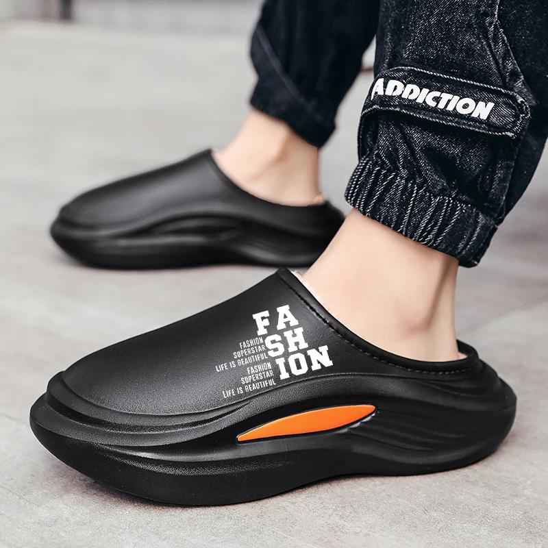 Fashion Slippers Indoor House Winter Cotton Slipper For Men Casual  Men's Shoes Soft Anti-slip Hard-wearing Lightweight Popular Model