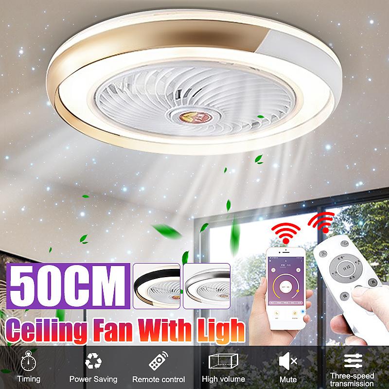 50cm Bedroom Decorative Ventilator Lamp Smart APP Control With Remote control Electric Fan Intelligent Ceiling Fan with Lamp