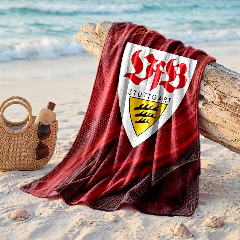 Asciugamano da Spiaggia Morbido ad Asciugatura Rapida Tema VfB Stuttgart?Asciugamano Asciutto Per Vacanze Estive Al Mare Nuoto