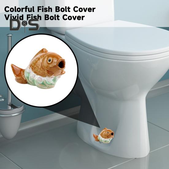 

Керамическая крышка для унитаза с рыбой, болт для унитаза для ванной комнаты, винт, декоративная крышка, фигурка в форме рыбы, бонсай, рокарий, пейзаж, украшение для аквариума