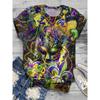 Carnival Women's T Shirt Floral Vintage Stylish Classic Short Sleeve Crew Neck Regular Tops Daily Print T-Shirts