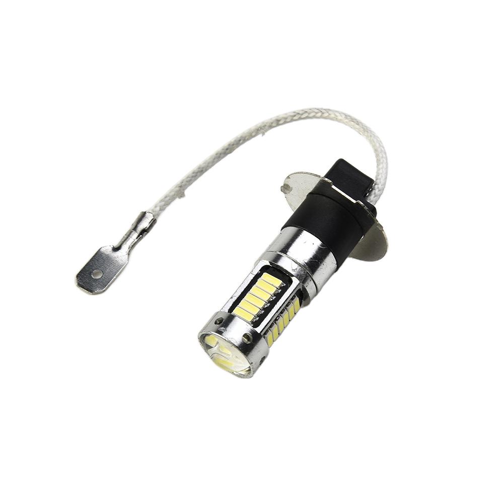 2pcs Car H3 LED Fog Lights High Power Lamps Daytime Running Light Bulbs Super Bright Canbus 6000K White Lamp Bulbs 7