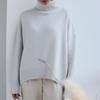 Nuovo Pullover Casual a Manica Lunga in Maglia Liscia Autunno Donna Inverno Spesso Morbido Collo Alto Pullover Maglioni Donna Moda Maglieria Morbida Jumper 24913