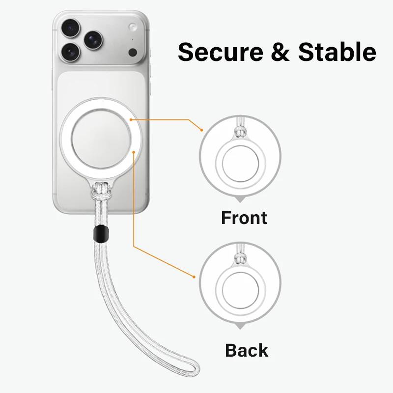 Strong Magnetic Phone Holder with Lanyard for Magsafe Magnetic Finger Ring Stand for IPhone17 16 Xiaomi 5