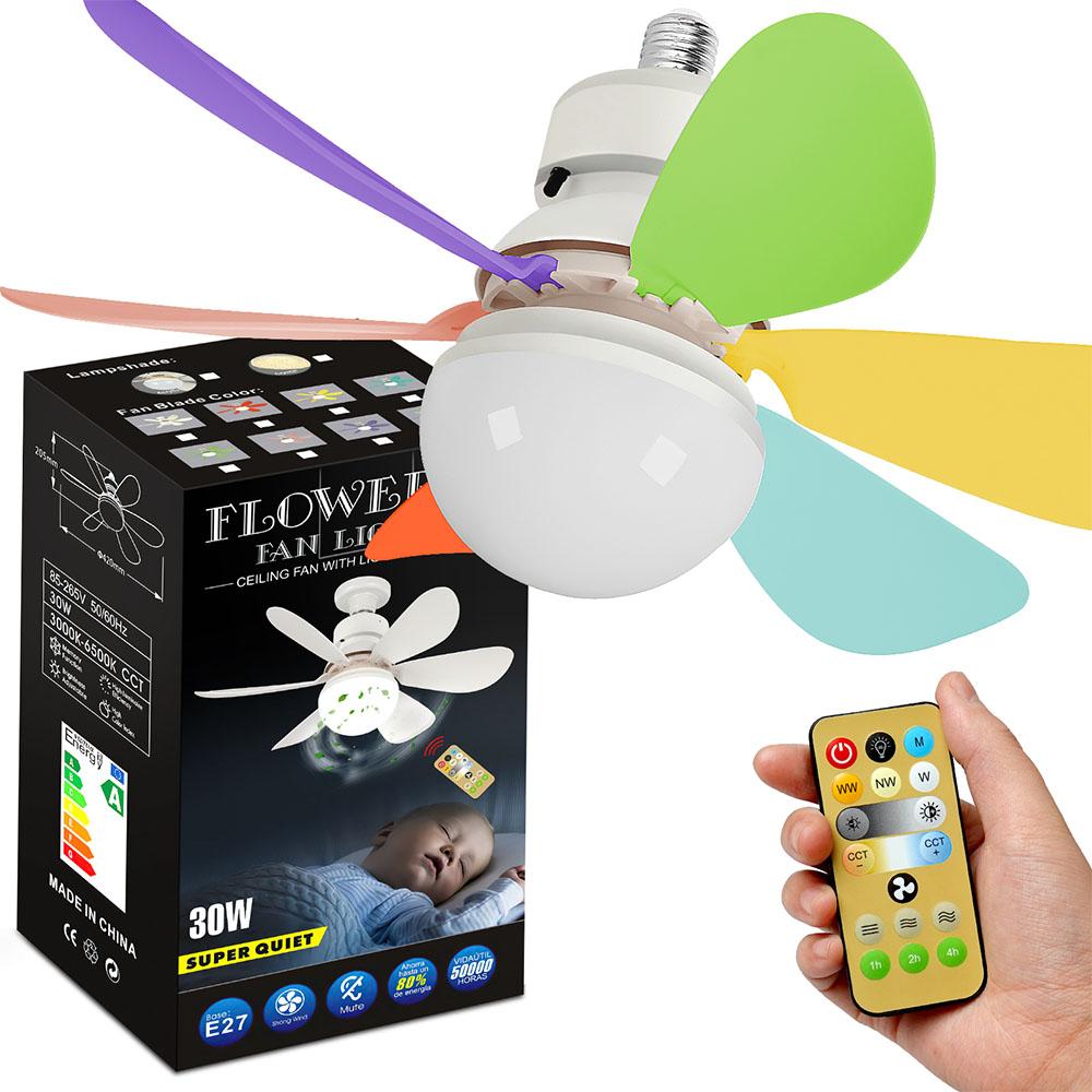 42/52cm LED CeIling Fan Light E26 E27 Base Wireless Remote Smart Fan 3 Adjustable with Lighting Modes for Living Room Home Fans