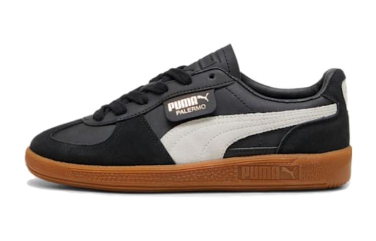 PUMA Palermo Кожаные Амортизирующие Износостойкие Низкие Детские Скейтбордические Кроссовки Черные 397275-03 36