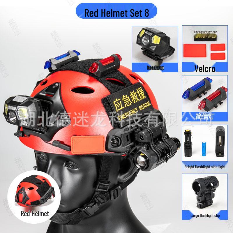 Set Casco di Salvataggio Nero e Rosso: Pronti per il Salvataggio da Terremoti e Acqua con Accessori Personalizzati