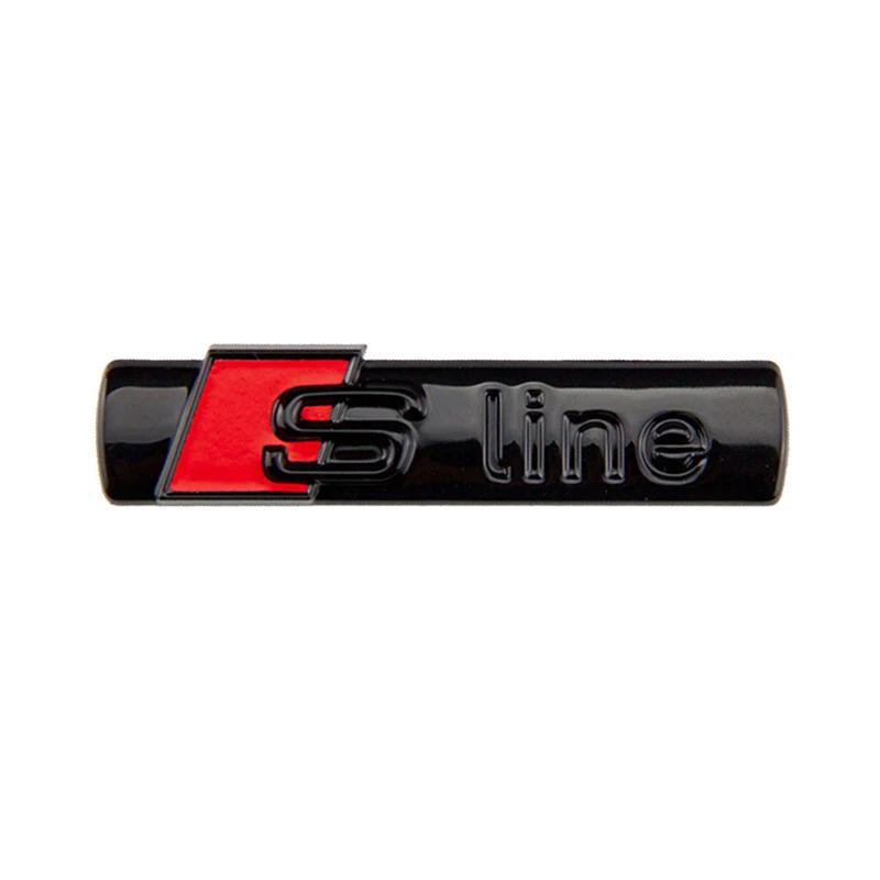 3D Metal Car S LINE Emblem Sticker Badge Decal Decoration For Hot Sline S7 S6 SQ5 SQ7 A3 A4 A5 A6 A7 A8L Q3 Q4 Q5 Q6 Q7 Q8 TT