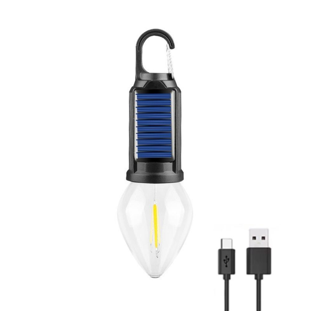 

Solar LED Camping Lantern USB C Rechargeable Portable Tent Light Waterproof Handheld Hanging Lamp Outdoor For Fishing BBQ Hiking Conical