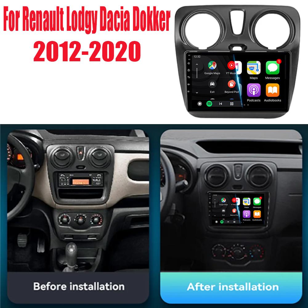 Android 14 Video Playe Carplay Auto WIFI+4G For Renault Lodgy Dacia Dokker 2012-2020  Car Radio Multimedia Navigation GPS Stereo