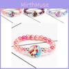 Princess Series Bracelet For Children Creative Cartoon Image Rainbow Beads Adjustable Wristband