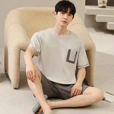 Conjunto de Pijama de Verano para Hombre Tallas Grandes de Suave Algodón Modal - Holgado, Cómodo, Manga Corta, Ropa de Casa