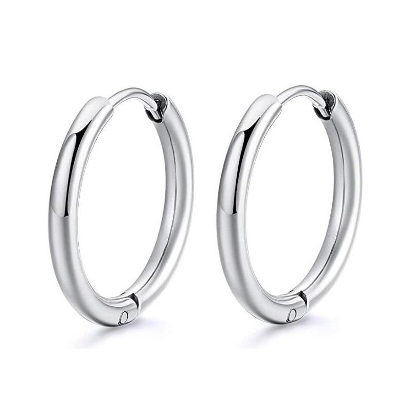 Trendy Circle Earrings: Luxe Minimalist Design in 925 Silver for Men & Women
