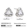Geometric Zircon Waterproof Stud Earrings for Women High Quality Stainless Steel Non-Irritating Jewelry for Club Wear