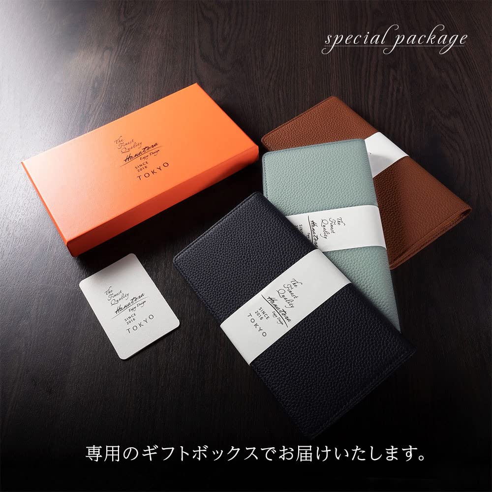 HANATORA Genuine Leather Long Shrink Bifold Slim Card Coin Simple Icy Popular Birthday Gift for Popular Suitable for Men In Their and 70s Wallet,