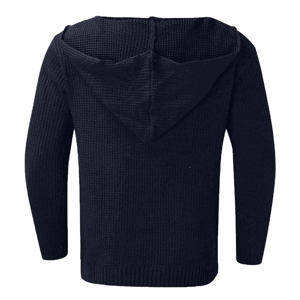 Mens Cardigan Sweater Shawl Collar Chunky Warm Open Front Long Sleeve Knit Slim Fit Coats
