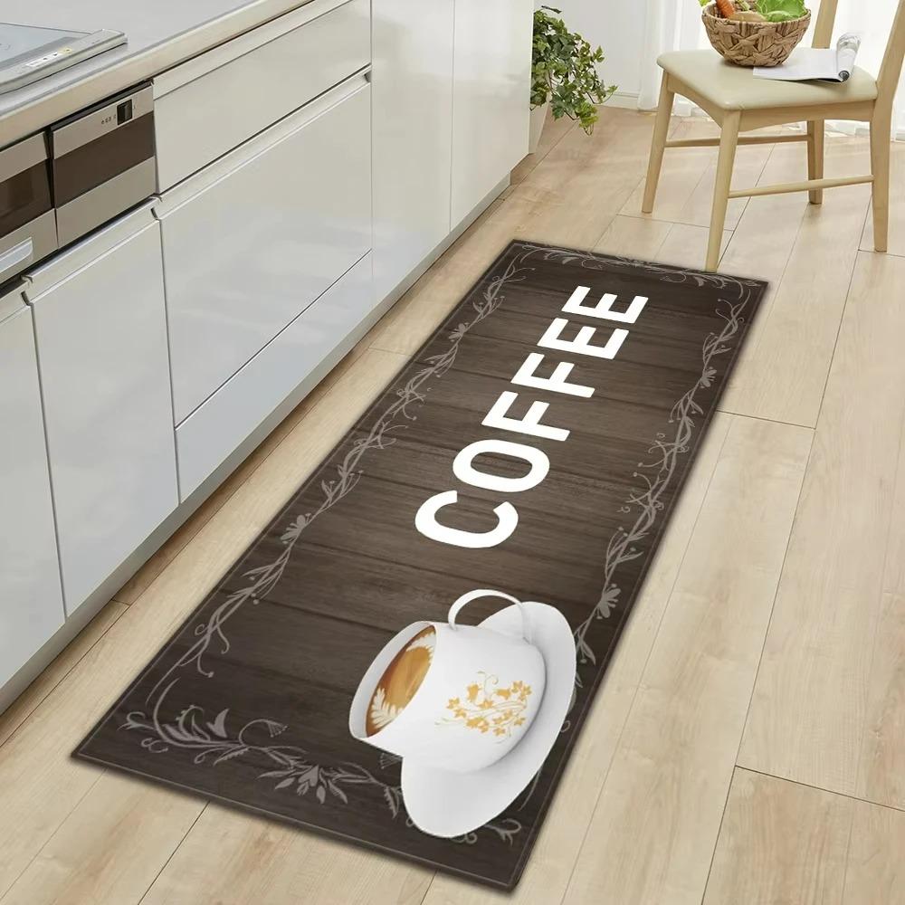 Stile Lavagna Menù Caffè Graffiti Cucina Tappeto Lungo da Corridoio Cucina Decorazione Personalizzata Antiscivolo Facile da Pulire Morbido Tappetino
