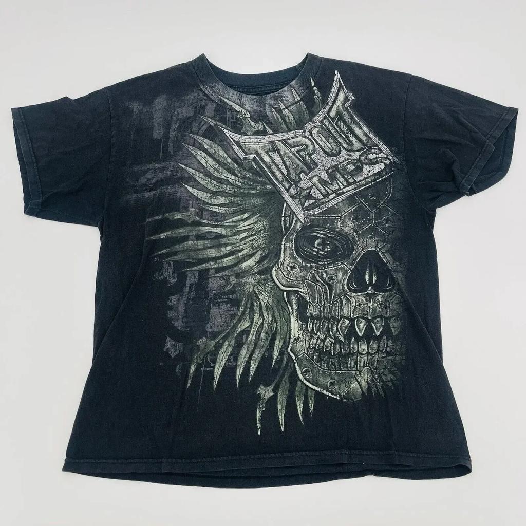 Y2K Tap Out Retro Fashion Cotton T Shirt Men Oversized Graphic Print Streetwear Short Sleeve Tee Distressed Graphic