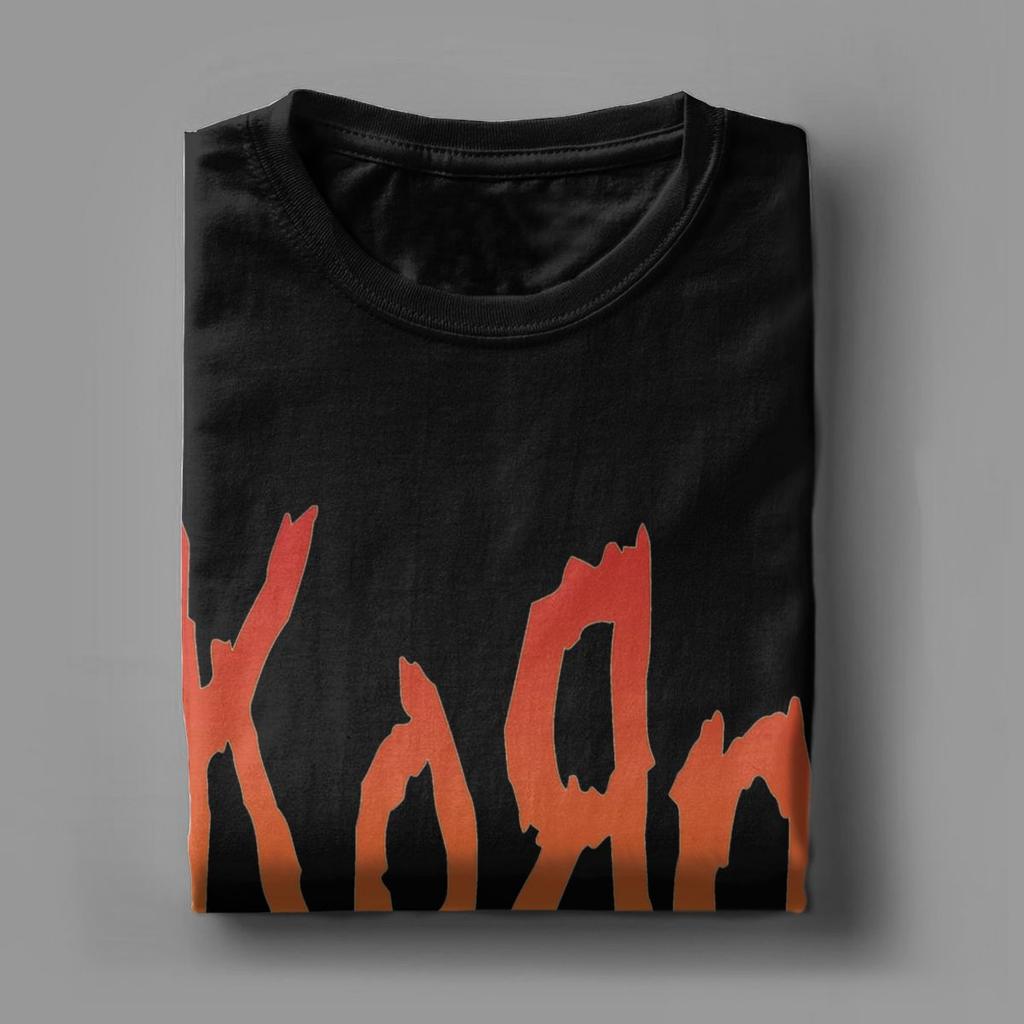 Funny Music Rock Korn Band T-Shirt Men Round Collar 100% Cotton T Shirts Short Sleeve Tees Unique Clothes