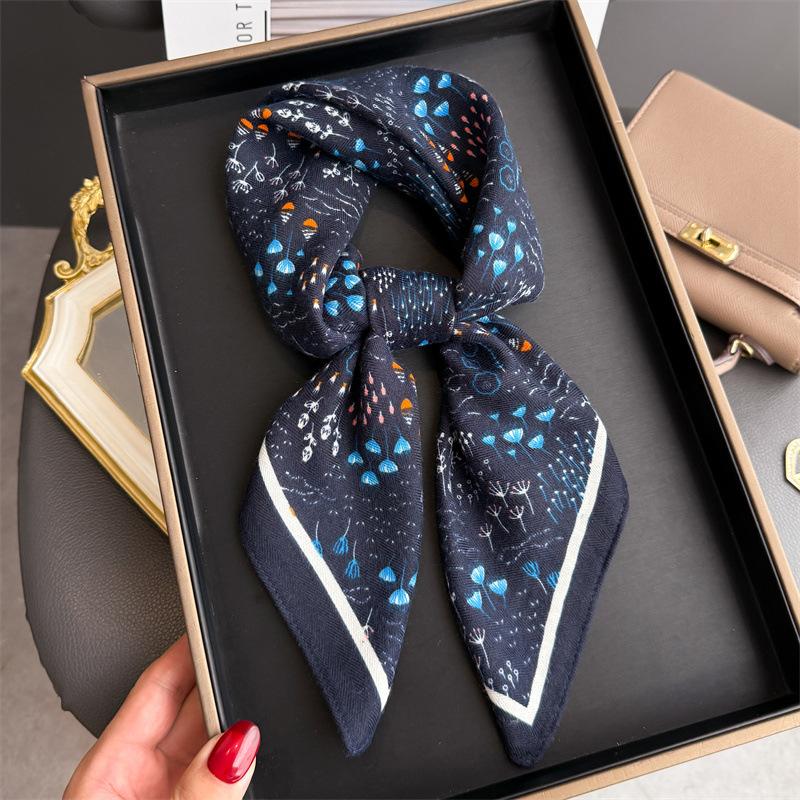 Cashew Print Female Neck Scarf Cotton Linen Feeling Women Square Hair Scarves Foulard Head Band Shawls Wraps Neckerchief Bandana