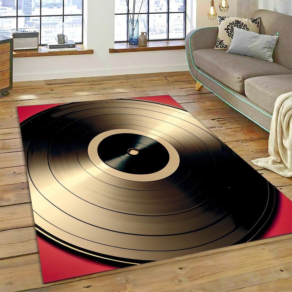 Vinyl Record Music DJ Screen tape Rug Carpet for Living Room Bedroom Home Decor,Floor Mat Non-slip Decoration for Sofa Doormat