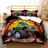 Racing themed bedding 3D printed cartoon monster truck pattern, soft down anti allergy down duvet cover, adult bedding set, teen