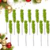 10pcs Artificial Fluffy Green Curling Rod Decoration Creative Fake Christmas Tree Topper DIY Material Simulation Green Plants