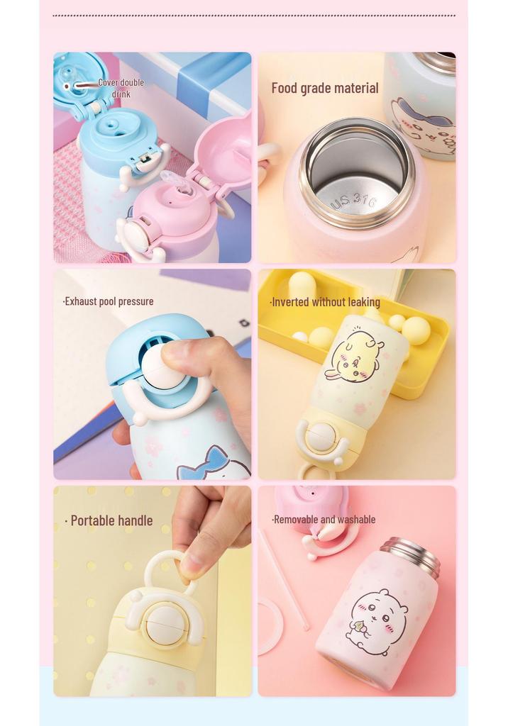 Jiji Kawaii Mini Thermos Cup - Cute 316 Stainless Steel Portable Student Water Bottle