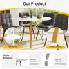 Round Dining Table (80×80×75cm), Coffee Table for 4 People, Dining Room, Living Room, Metal Table Legs, White Marble Pattern and Gold Table Legs