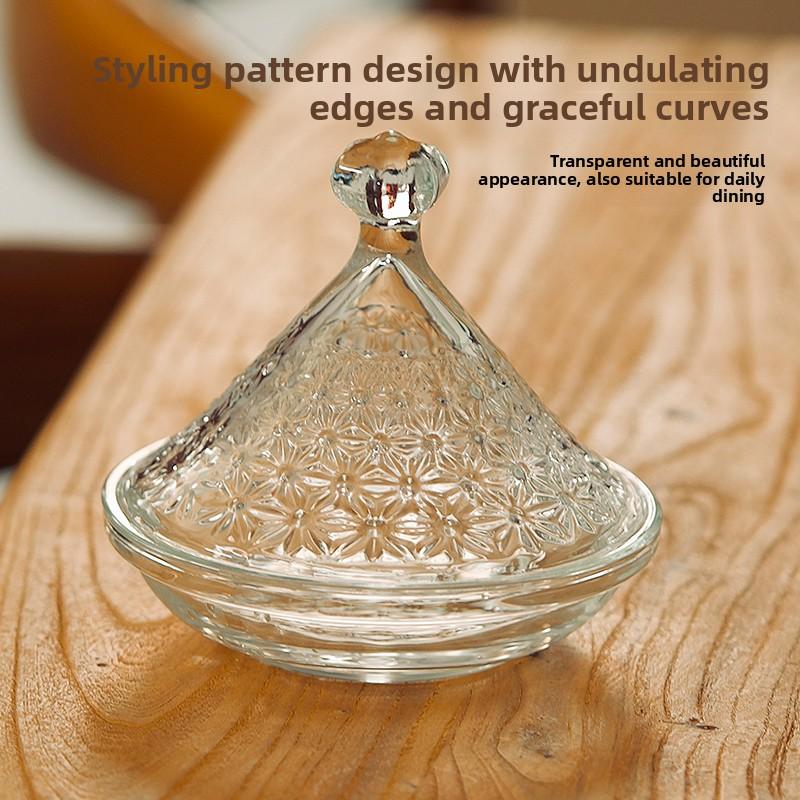 Coffee shop tasting plate, commercial cake display plate with lid, glass tasting dessert, creative bread, glass cover